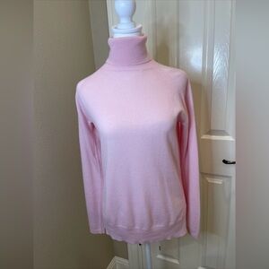 J. McLaughlin 100% Cashmere Pink Turtleneck Sweater Tunic Long Sleeve SZ XS EUC